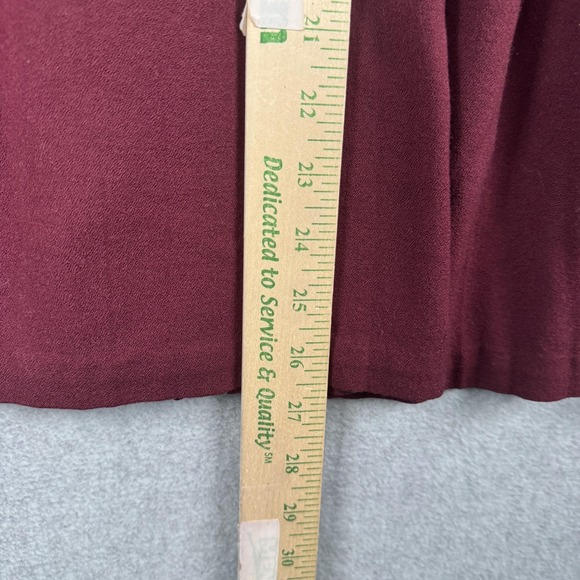 VTG Marisa Christina Skirt Womens Medium Petite Burgundy Pleated Wool Academia - Picture 7 of 8
